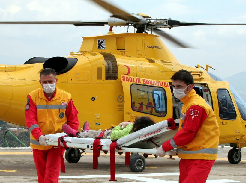 Helikopter 540 gramlık bebek için havalandı