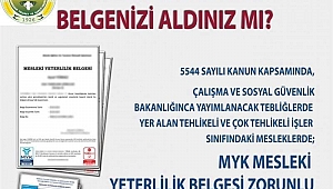 Mesleki Yeterlilik Belgesi zorunlu hale geldi