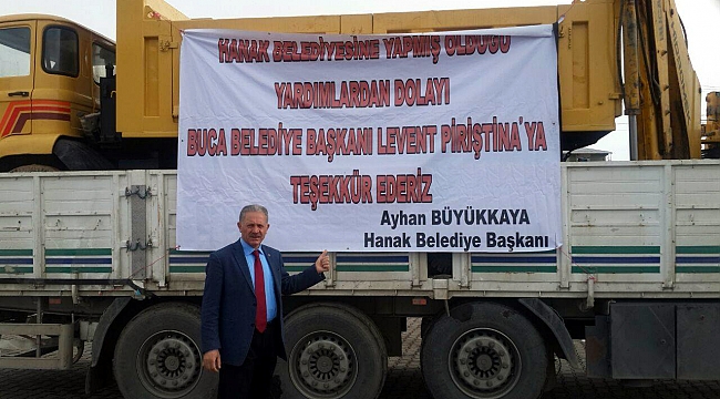 Buca'dan Hanak Belediyesine araç jesti