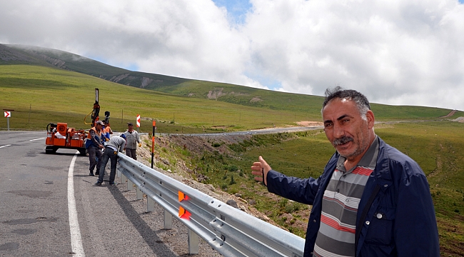 Uçurumlu yola bariyer önlemi