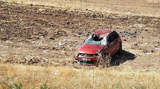 Yoldan çıkan otomobil takla attı: 6 yaralı