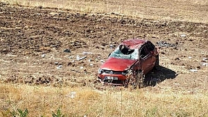 Yoldan çıkan otomobil takla attı: 6 yaralı