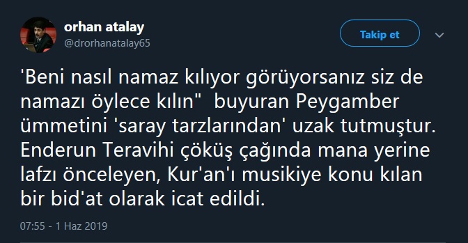 Orhan Atalay, o namazı eleştirdi