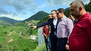 Vali Masatlı, heyelan bölgesinde