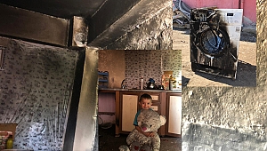 Taşlıdere köyünde yangın, ev kül oldu