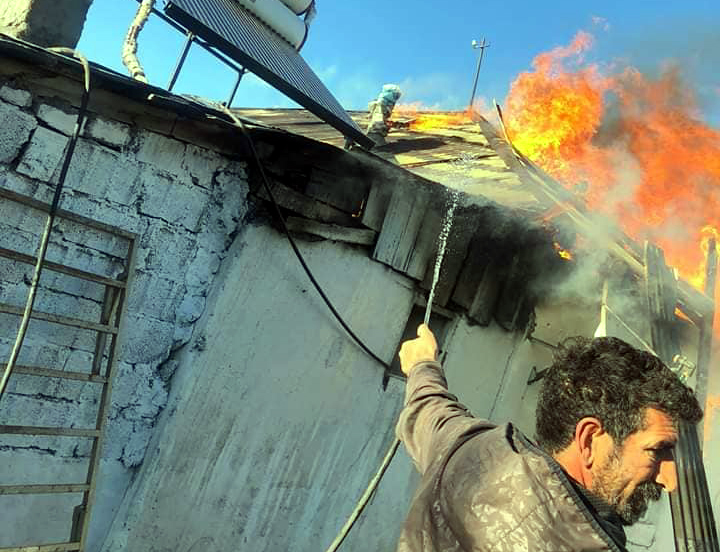 Okçu köyünde korkutan yangın!