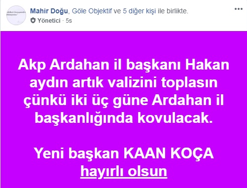 AK PARTİ İL BAŞKANLARI İSTİFA ETTİ