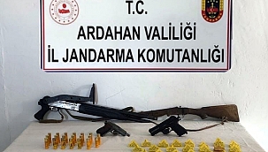 RUHSATSIZ SİLAH VE HAYVAN KÜPELERİ ELE GEÇİRİLDİ