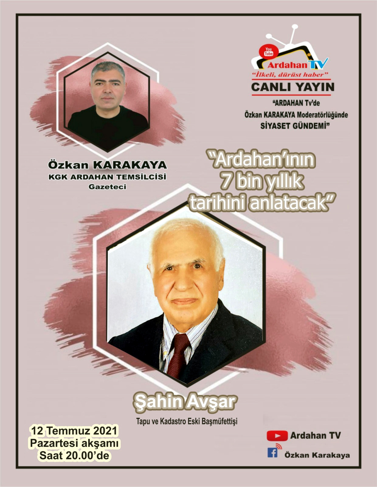 ŞAHİN AVŞAR, ARDAHAN TV’DE ARDAHAN’IN TARİHİNİ ANLATACAK