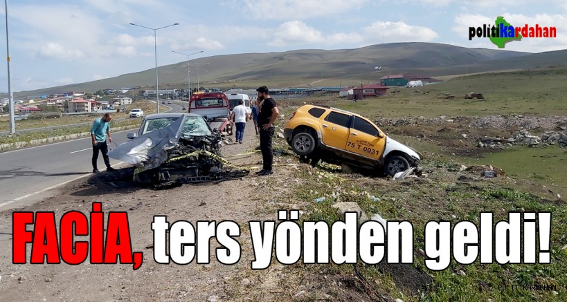 OTOMOBİL TERS YÖNE GİRDİ: 1 ÖLÜ, 1 YARALI