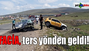 OTOMOBİL TERS YÖNE GİRDİ: 1 ÖLÜ, 1 YARALI