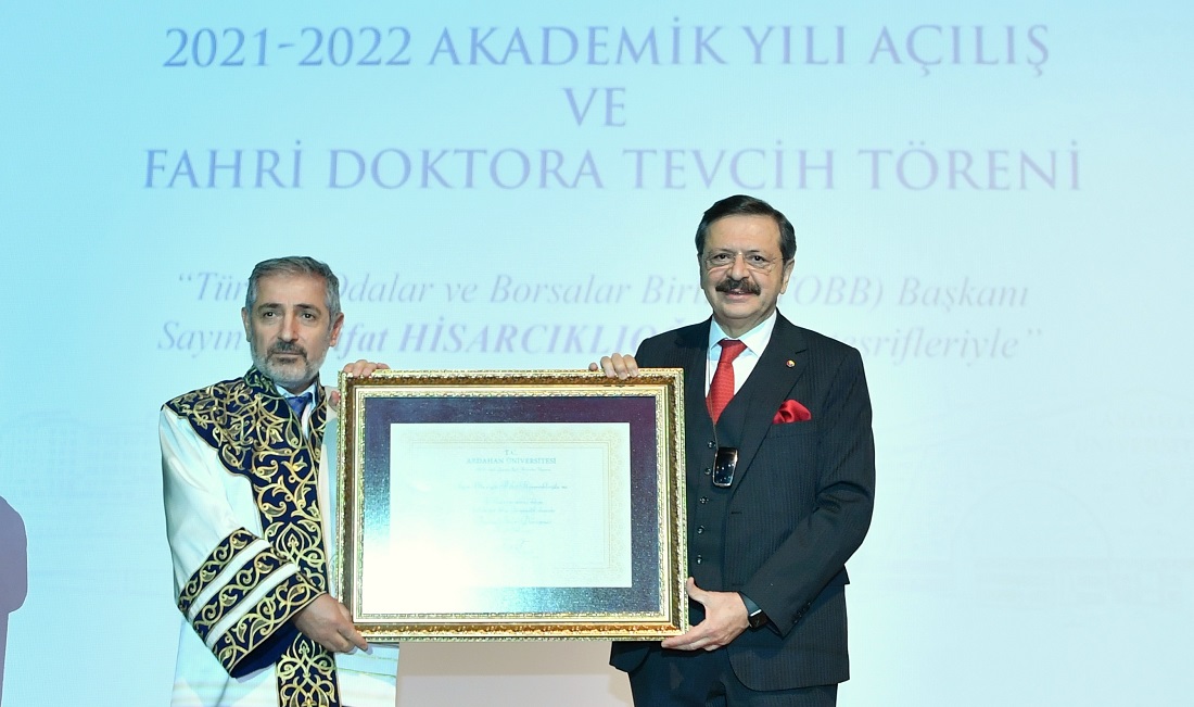 ARDAHAN ÜNİVERSİTESİ'NDEN HİSARCIKLIOĞLU'NA FAHRİ DOKTORA