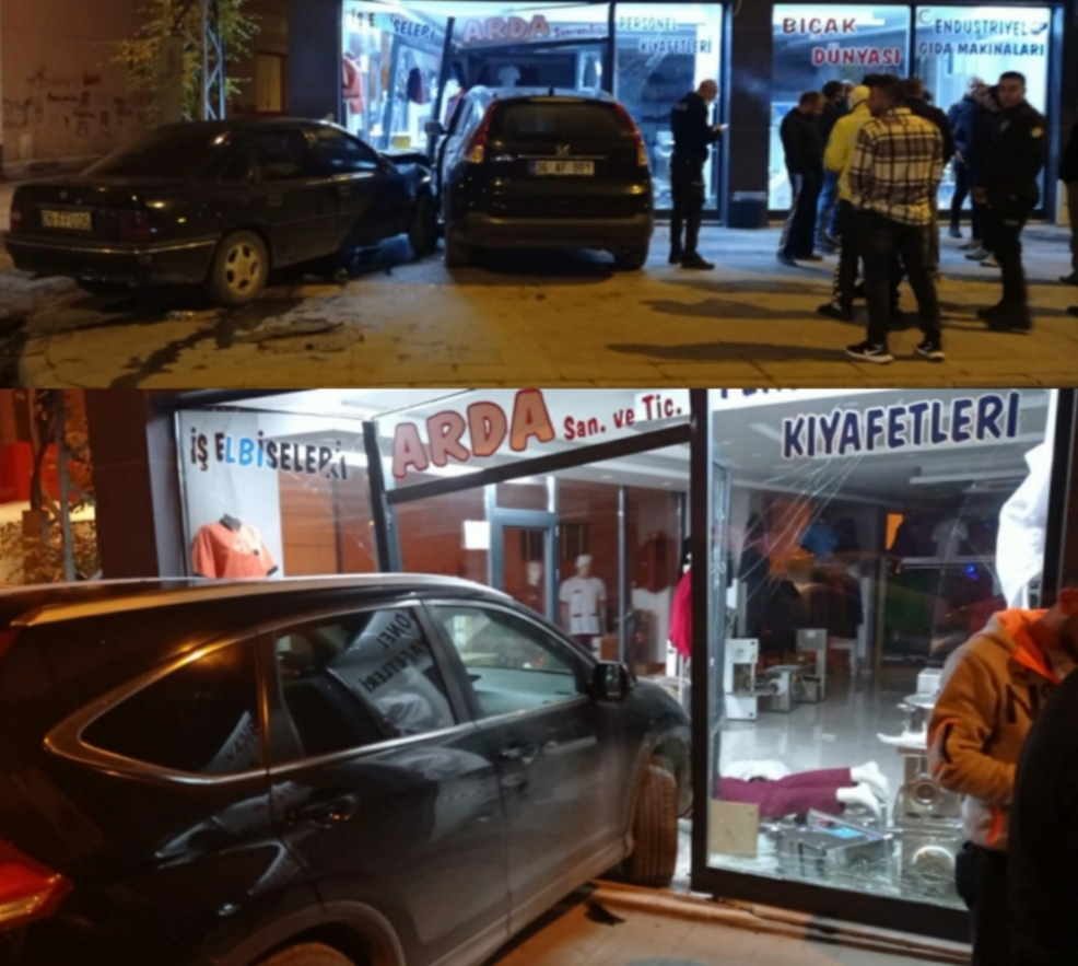 ÇARPIŞIP İŞYERİNE DALDILAR!