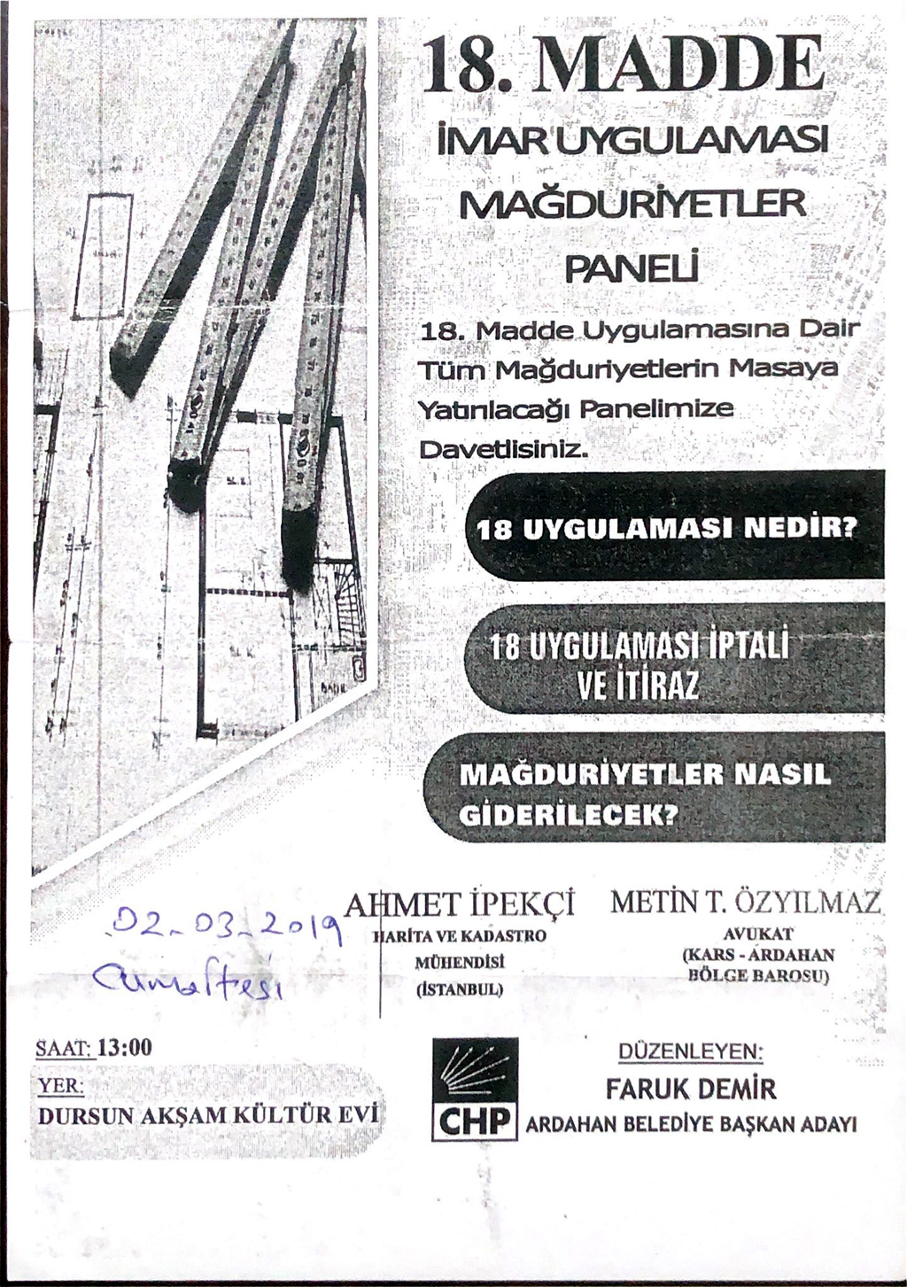 FARUK DEMİR İMAR SÖZÜNÜ TUTMADI?