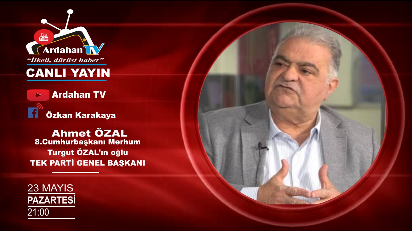 AHMET ÖZAL, ARDAHAN TV'NİN CANLI YAYIN KONUĞU