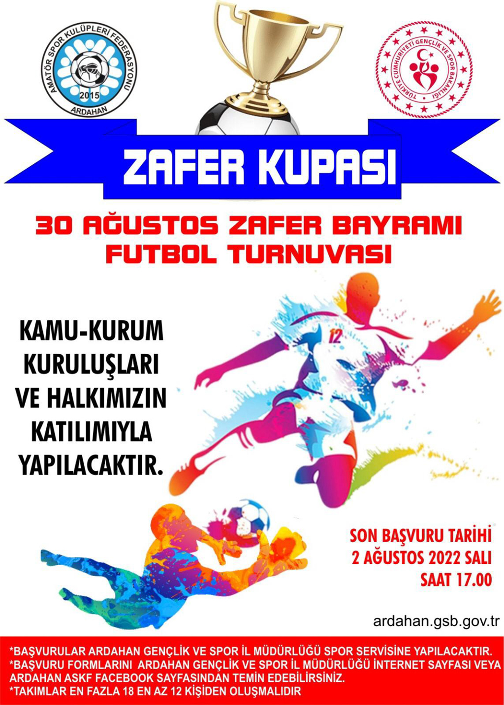 30 AĞUSTOS ZAFER BAYRAMI FUTBOL TURNUVASI ZAFER KUPASI BAŞLIYOR