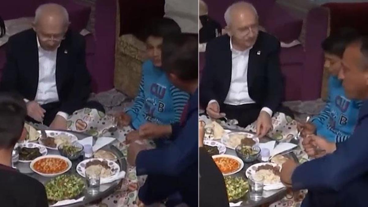 KILIÇDAROĞLU'NUN YER SOFRASINDAKİ GÖRÜNTÜSÜ GÜNDEM OLDU! YEMEĞİN ETLİ KISMINI ÇOCUĞA DOĞRU ÇEVİRDİ