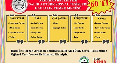 HİZMETE AÇILAN BELEDİYE TESİSLERİ HAFTALIK MENÜSÜNÜ YAYINLADI