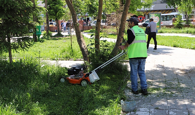 Belediye ekipleri, park ve bahçelerde çalışma başlattı