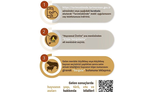Kurbanlık hayvanlar 'Tarım Cebimde' ile sorgulanabiliyor