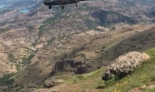 Yüksekten düşen şahıs, askeri helikopterle hastaneye kaldırıldı