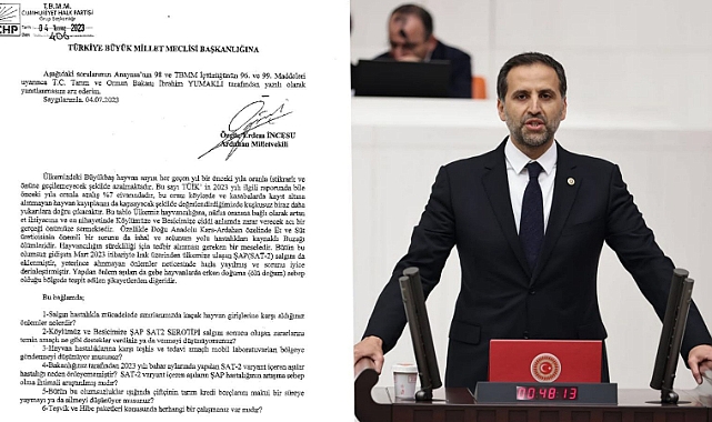 Milletvekili İncesu, şap hastalığını Bakan Yumaklı'ya sordu