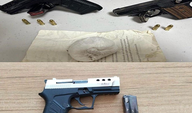 Bir şüpheli yakalanırken, 3 adet ruhsatsız tabanca ele geçirildi