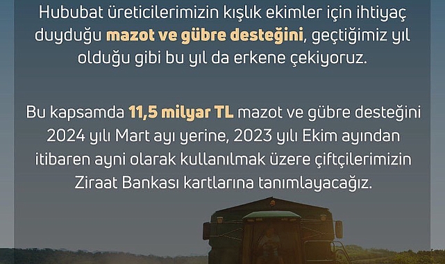 Çiftçiye müjde! Mazot gübre destekleri erken ödenecek