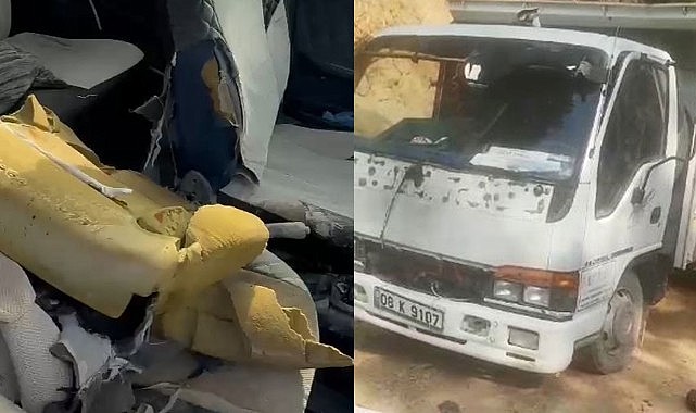 Aç kalan ayılar bu kez kamyonete saldırdı