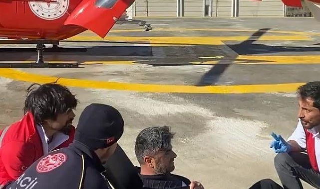 Apandisit tanısı konulan hasta için helikopter havalandı