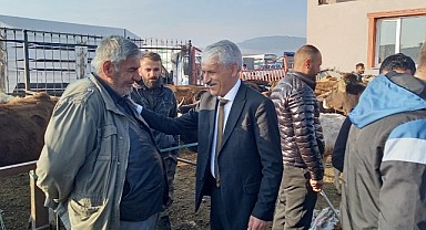 Başkan Gültekin canlı hayvan pazarı'nı ziyaret etti