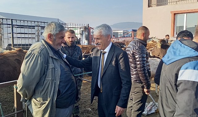 Başkan Gültekin canlı hayvan pazarı'nı ziyaret etti