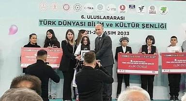 Göleli öğrenci Aydemir, Uluslararası Türk Dünyası Bilim şenliğinde ödül aldı