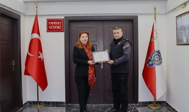 Saadet Atalay, Ardahan İl Emniyet Müdürü GÖKALP Şener’i ziyaret etti