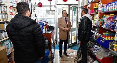 Vali Çiçek, esnaf esnaf dolaşıyor