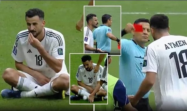 Attığı gol sonrası rakibi ile dalga geçmek için sahada çim yiyen Iraklı forvet ağır bedel ödedi