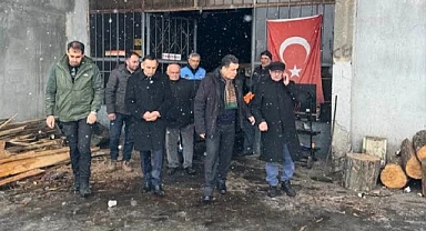 Başkan Demir, sanayide yanan işyerinde incelemelerde bulundu