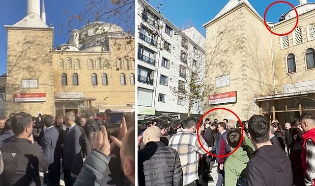 Cami çatısına çıkan vatandaş, Ali Babacan'ı protesto etti