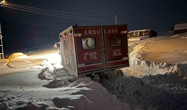 Hamile kadın paletli ambulansla kurtarıldı