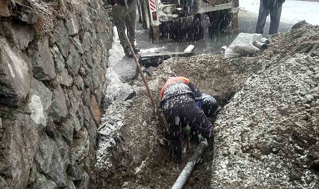 Kar yağışı altında hummalı çalıma