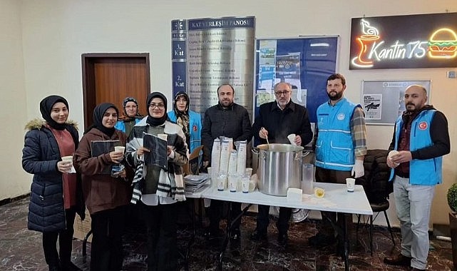 Karadeniz'den öğrencilere sıcak çorba ikramı