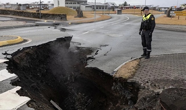 Yanardağ patlamasıyla oluşan çatlağa düşen işçi için arama çalışması başlatıldı