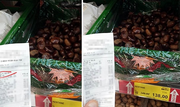 Zincir markette fiyat kurnazlığı! Etikette 138 lira olan kestanenin fiyatı kasada 169 liraya çıktı