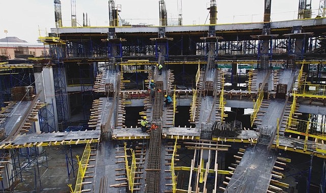 Ankara’da 45 bin kişilik yapılan stadyumun çalışmaları havadan görüntülendi