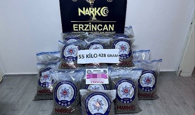 Erzincan'da 55 kilo uyuşturucu skunk ele geçirildi