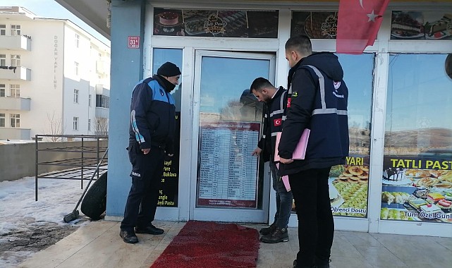 Kars'ta işyerlerinde fiyat listesi denetimi