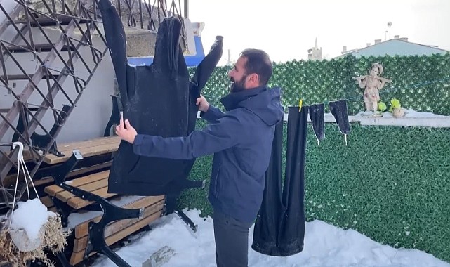 Yurdun doğusu dondu, dışarı asılan kıyafetler buzla kaplandı