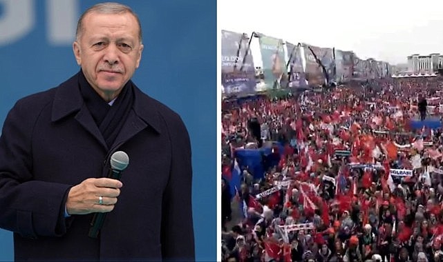 Cumhurbaşkanı Erdoğan sayı verdi, alandakiler coştu