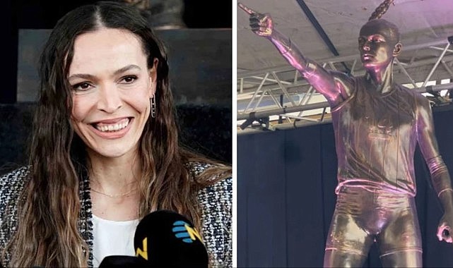 Eda Erdem'in yere göğe sığdıramadığı heykeli sosyal medyada alay konusu oldu