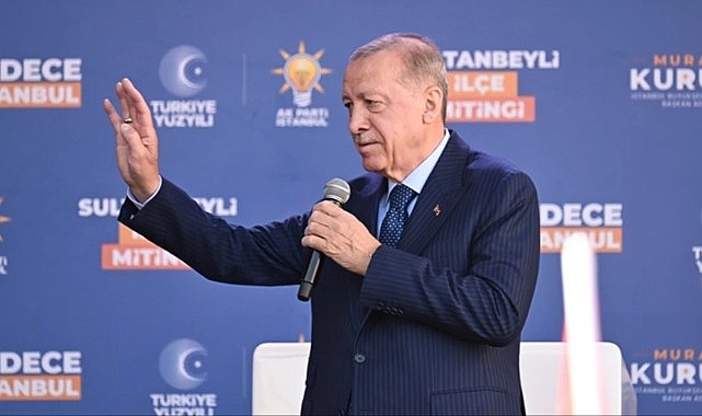 Erdoğan, miting sonrası Murat Kurum'u sahneye çağırdı, görevli uyardı: Efendim onlar Sancaktepe'de